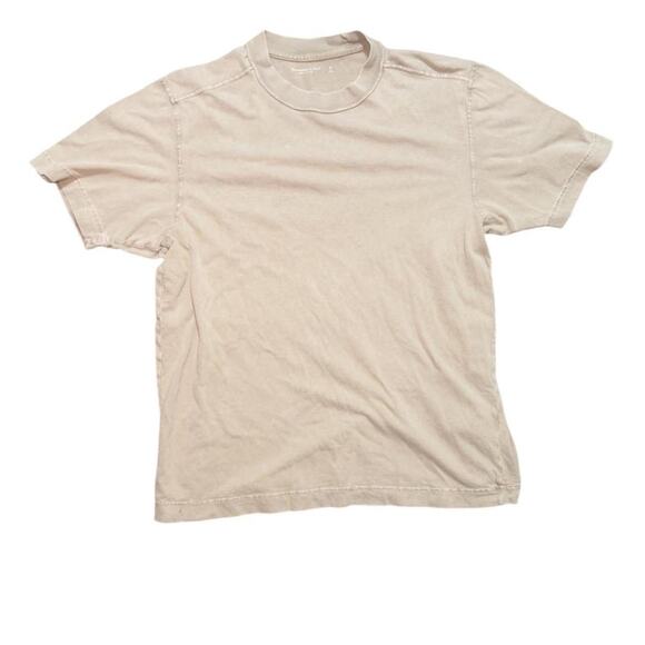 Abercrombie & Fitch Soft AF Tee – Faded Grey Pigment-Wash Minimal Basic - Picture 1 of 5